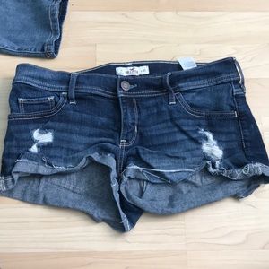 Distressed jean shorts